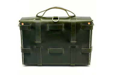 Seasoned No. 4316 - Bohemian  Leather Satchel in British Racing Green with Two Front Medium Pockets, Pro-Series Strap, and Removable Leather Divider