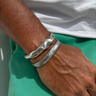 Silver cuffs with texture