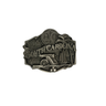 A South Carolina-themed belt buckle featuring embossed details of a cannon, palmetto tree, and the words 'SOUTH CAROLINA' on a dark metallic background.