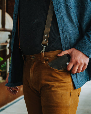ColsenKeane No. 1216 Leather Suspenders | 8/9oz Full Grain Leather | Handcrafted Adjustable Braces
